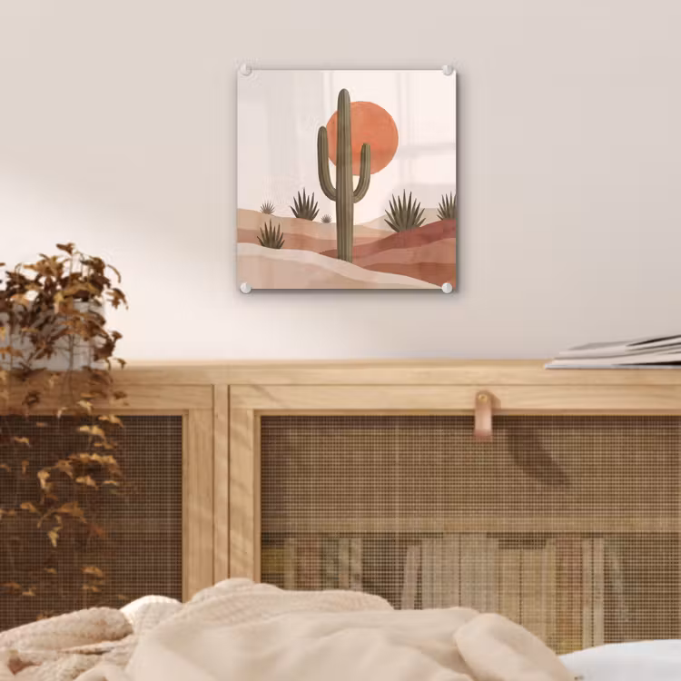 Cactus - Duinen - Modern - Landschap - Groen plexiglas 5mm klein -sfeer4