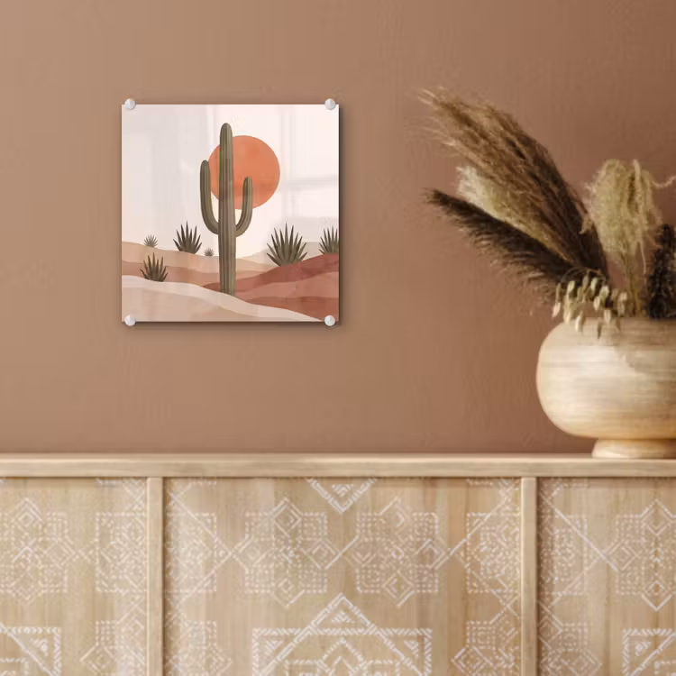 Cactus - Duinen - Modern - Landschap - Groen plexiglas 5mm klein -sfeer5