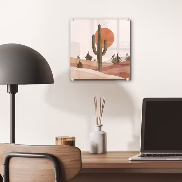 Cactus - Duinen - Modern - Landschap - Groen plexiglas 5mm klein -sfeer6