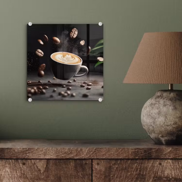 Cappuccino - Kop - Bonen - Bruin plexiglas 5mm klein -sfeer3