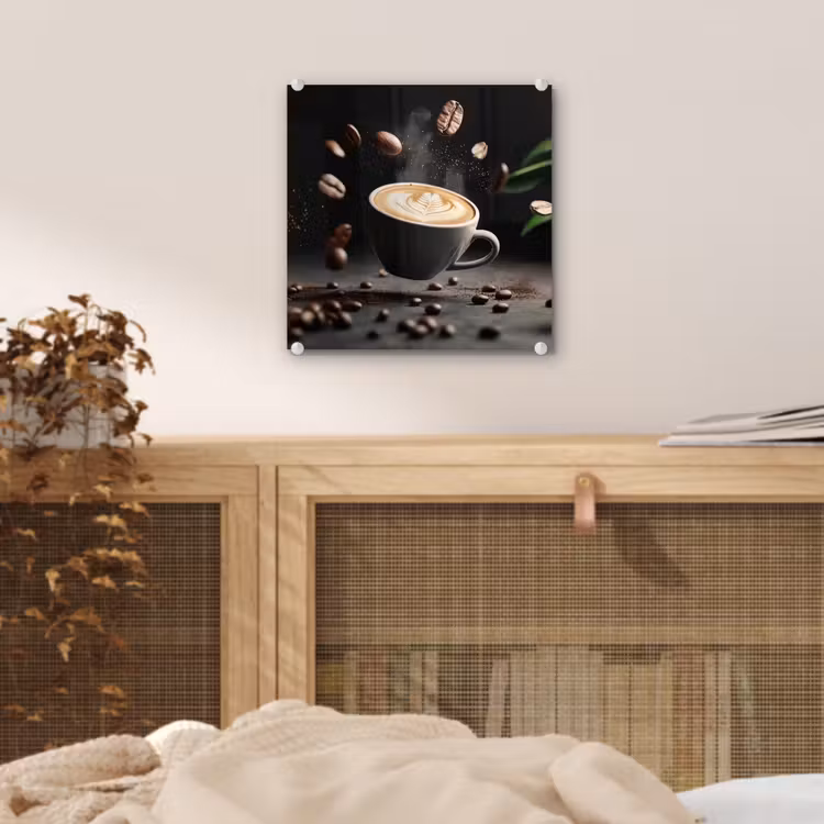 Cappuccino - Kop - Bonen - Bruin plexiglas 5mm klein -sfeer4