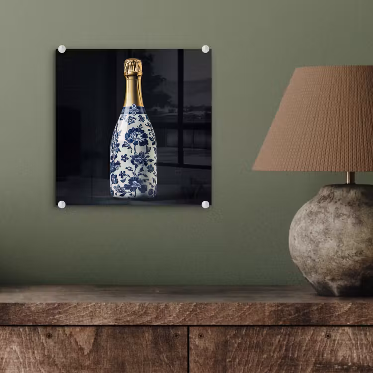 Champagne - Bloemen - Goud - Chique plexiglas 5mm klein -sfeer3