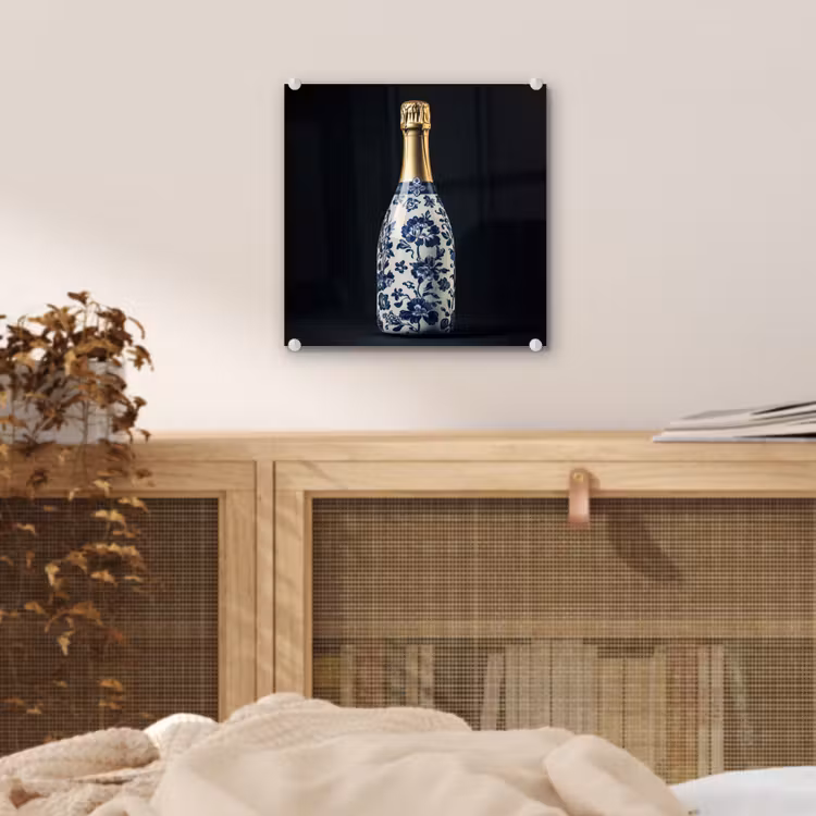 Champagne - Bloemen - Goud - Chique plexiglas 5mm klein -sfeer4