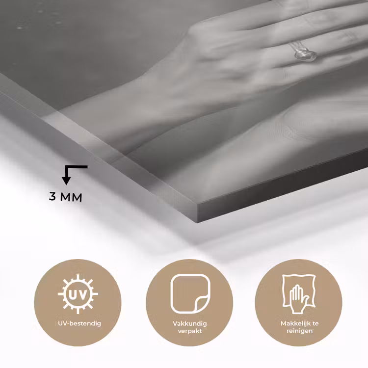 Champagnefles - Glas - Minimalistisch - Spetters plexiglas 5mm klein -sfeer2