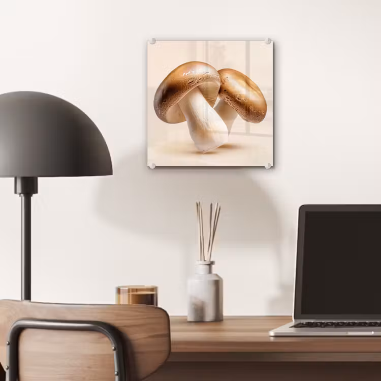 Champignons - Zacht - Beige plexiglas 5mm klein -sfeer6
