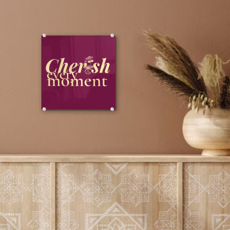 Cherish every moment - Cocktailglas - Bordeaux plexiglas 5mm klein -sfeer5