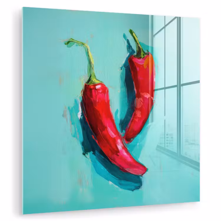 Chilipepers - Geverfd - Rood plexiglas 5mm klein -zzzproduct_nieuw