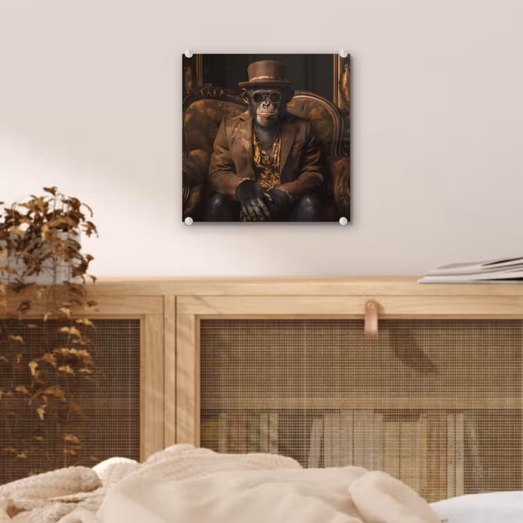 Chimpansee - Stoel - Pak - Bruin plexiglas 5mm klein -sfeer4