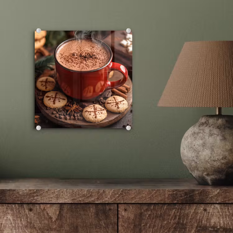 Chocolademelk - Mok - Winter - Kerst - Gezelligheid plexiglas 5mm klein -sfeer3
