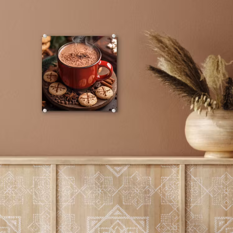 Chocolademelk - Mok - Winter - Kerst - Gezelligheid plexiglas 5mm klein -sfeer5