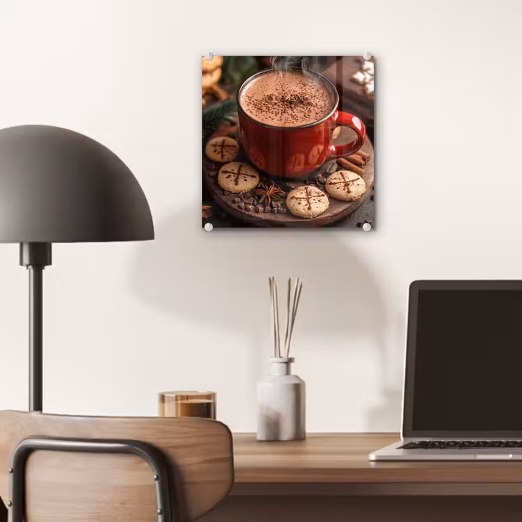 Chocolademelk - Mok - Winter - Kerst - Gezelligheid plexiglas 5mm klein -sfeer6