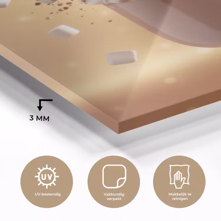 Chocomelk - Drinken - Warm - Bruin plexiglas 5mm klein -sfeer2