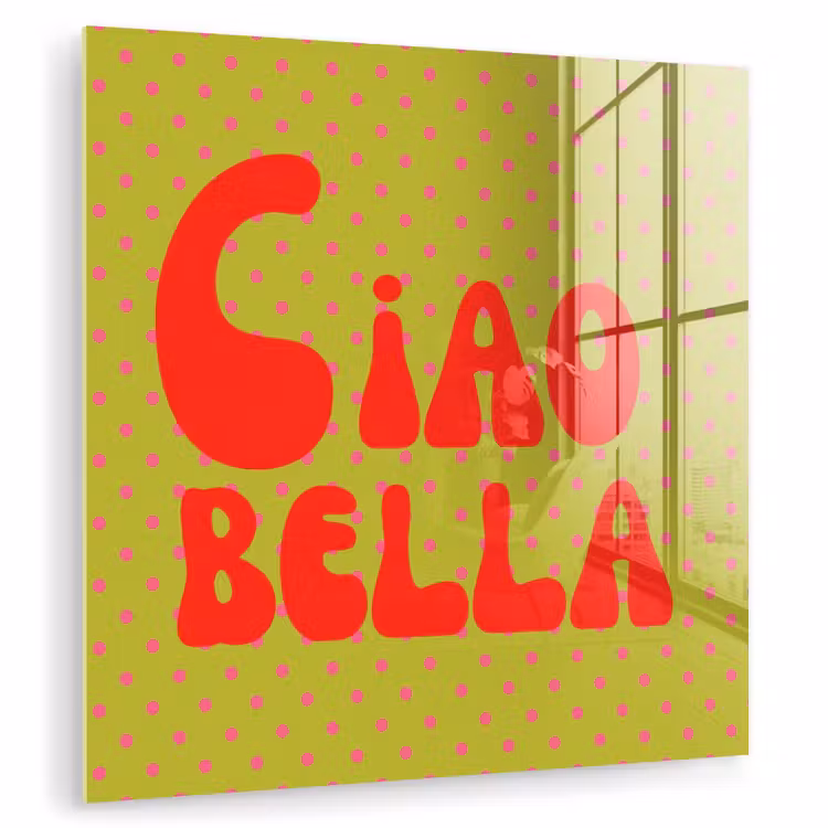 Ciao bella - Rood - Groen - Stippen plexiglas 5mm klein -zzzproduct_nieuw