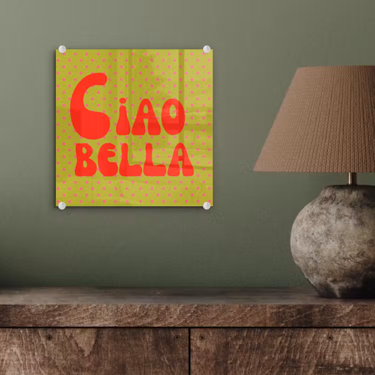 Ciao bella - Rood - Groen - Stippen plexiglas 5mm klein -sfeer3