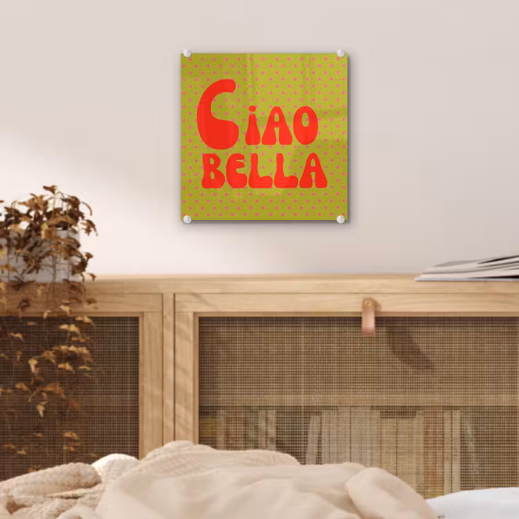 Ciao bella - Rood - Groen - Stippen plexiglas 5mm klein -sfeer4