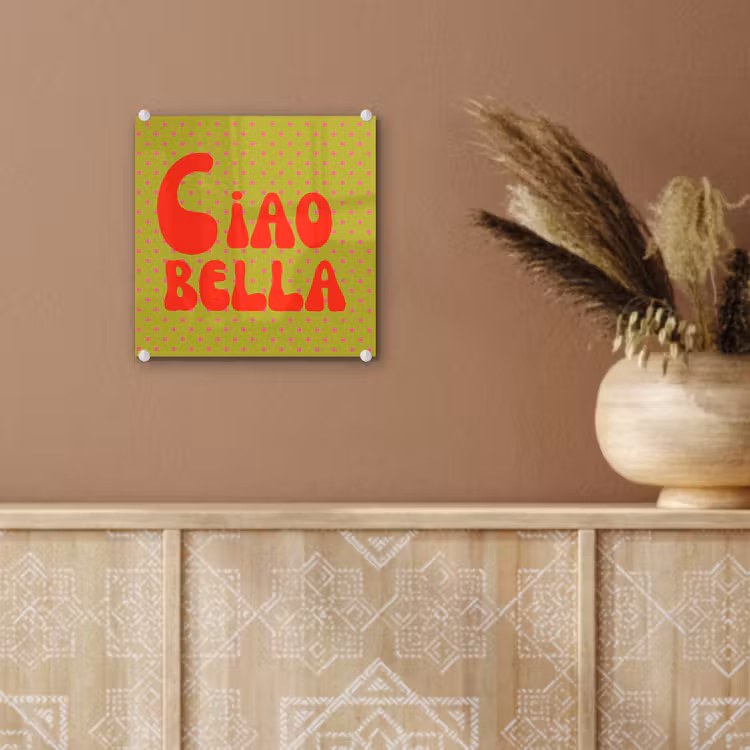 Ciao bella - Rood - Groen - Stippen plexiglas 5mm klein -sfeer5