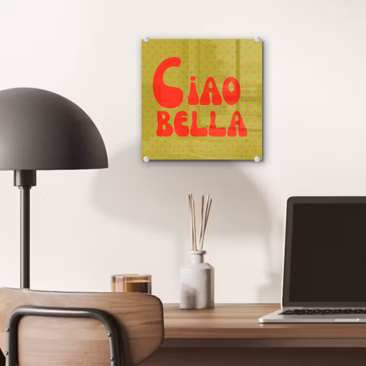 Ciao bella - Rood - Groen - Stippen plexiglas 5mm klein -sfeer6