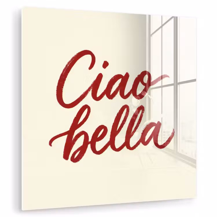 Ciao bella - Rood - Wit - Minimalistisch plexiglas 5mm klein -zzzproduct_nieuw