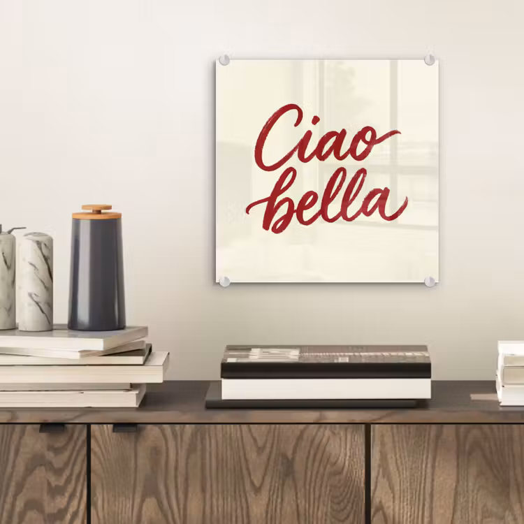 Ciao bella - Rood - Wit - Minimalistisch plexiglas 5mm klein -sfeer1