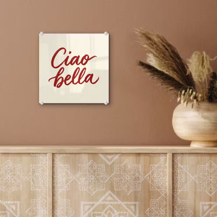Ciao bella - Rood - Wit - Minimalistisch plexiglas 5mm klein -sfeer5