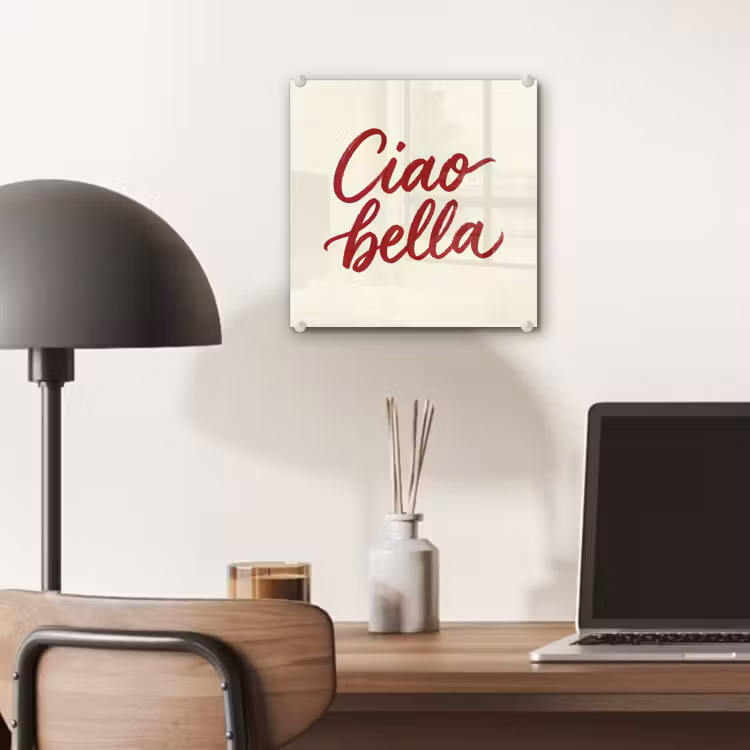 Ciao bella - Rood - Wit - Minimalistisch plexiglas 5mm klein -sfeer6