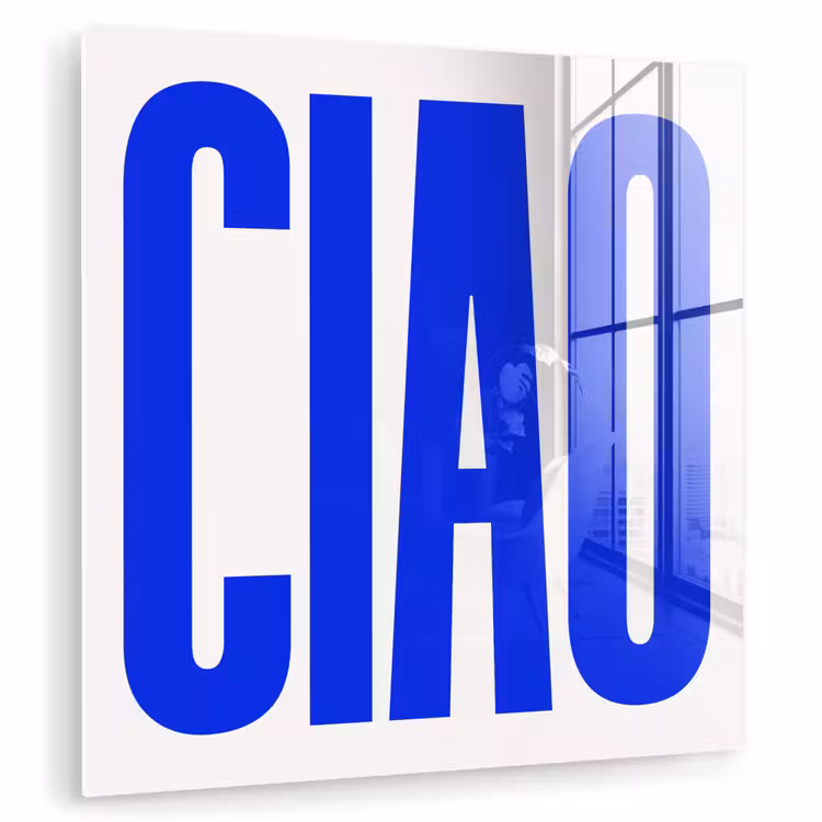 Ciao - Hoofdletters - Blauw - Minimalistisch plexiglas 5mm klein -zzzproduct_nieuw