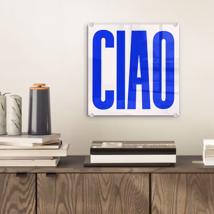 Ciao - Hoofdletters - Blauw - Minimalistisch plexiglas 5mm klein -sfeer1