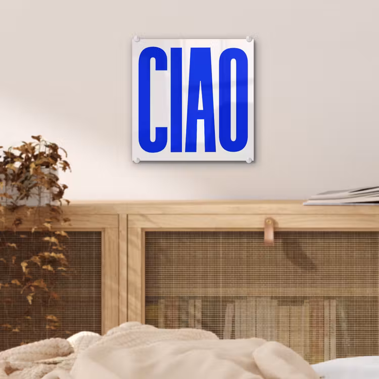 Ciao - Hoofdletters - Blauw - Minimalistisch plexiglas 5mm klein -sfeer4