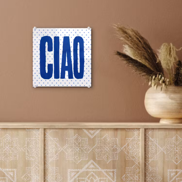 Ciao - Stippen - Roze - Wit plexiglas 5mm klein -sfeer5