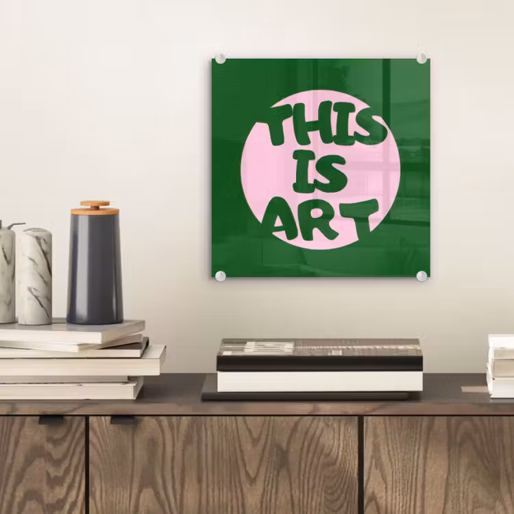 Cirkel - Roze - Tekst - Art plexiglas 5mm klein -sfeer1