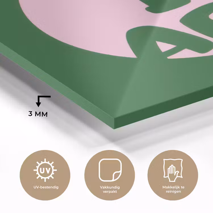 Cirkel - Roze - Tekst - Art plexiglas 5mm klein -sfeer2