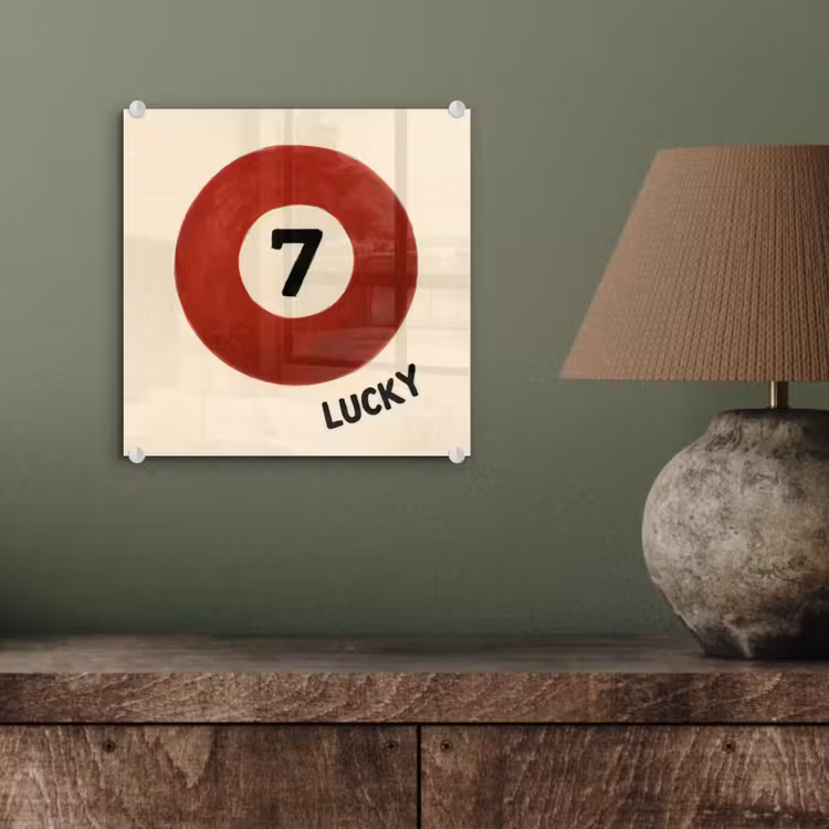 Cirkel - Zeven - Lucky - Rood plexiglas 5mm klein -sfeer3