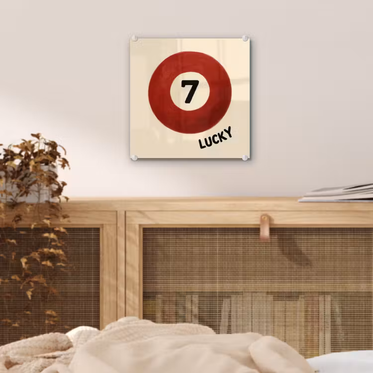 Cirkel - Zeven - Lucky - Rood plexiglas 5mm klein -sfeer4