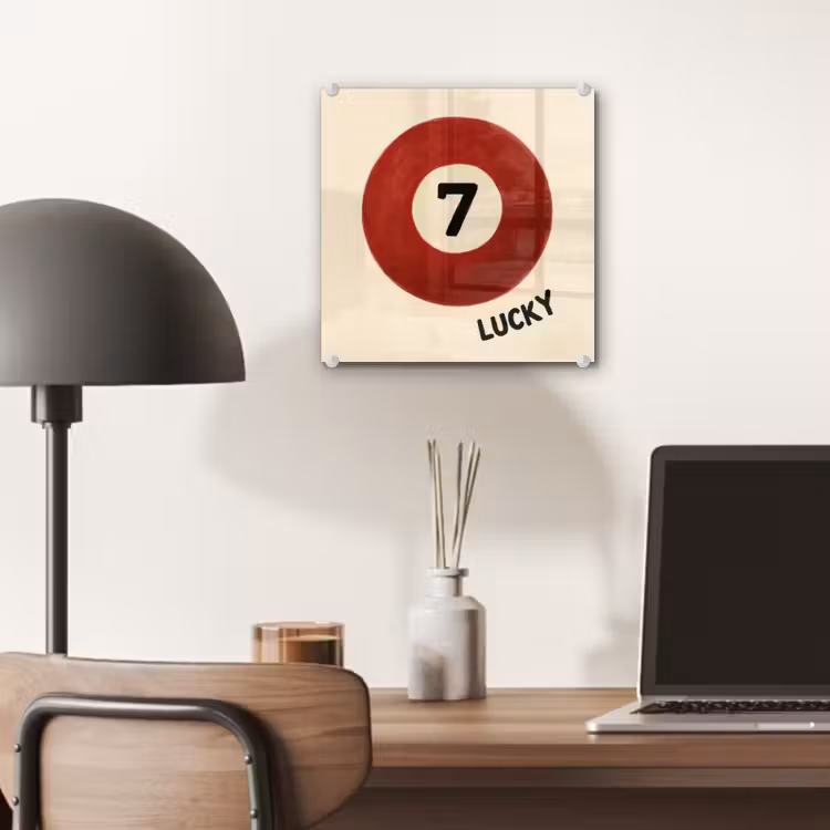 Cirkel - Zeven - Lucky - Rood plexiglas 5mm klein -sfeer6
