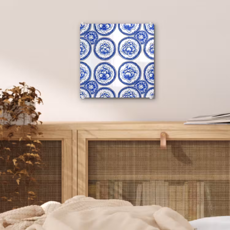 Cirkels - Bloemen - Blauw plexiglas 5mm klein 11 -sfeer4
