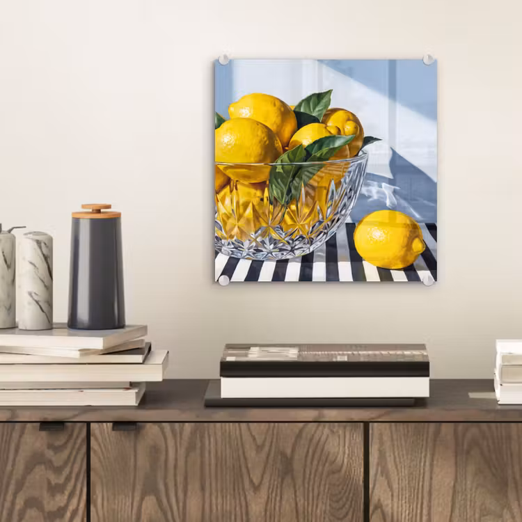 Glas schilderij - Citroenen - Fruit - Geel - Citroenen - Fruit - Geel plexiglas 5mm klein
