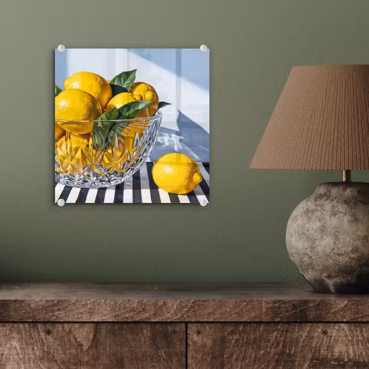 Glas schilderij - Citroenen - Fruit - Geel - Citroenen - Fruit - Geel plexiglas 5mm klein