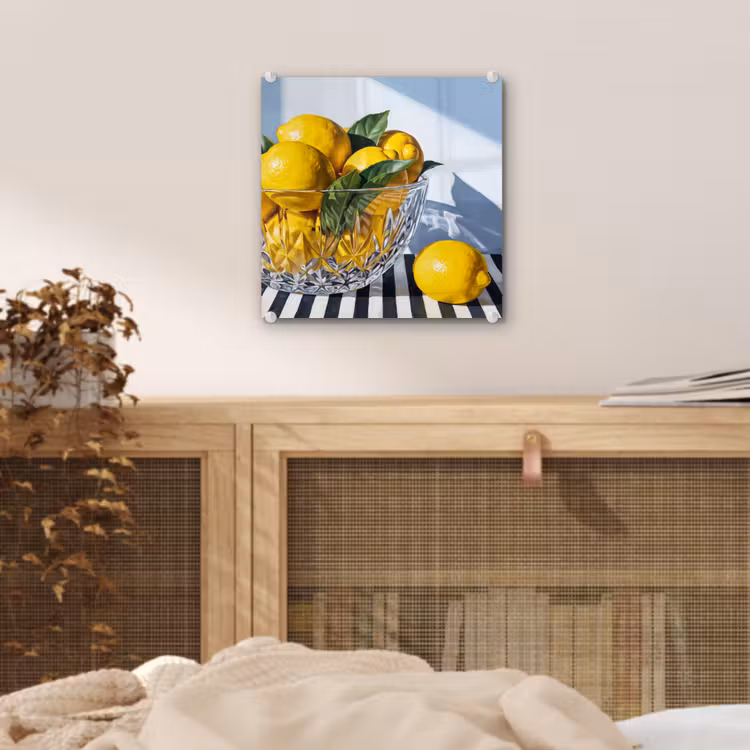 Glas schilderij - Citroenen - Fruit - Geel - Citroenen - Fruit - Geel plexiglas 5mm klein