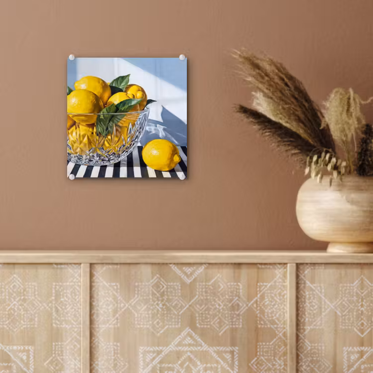 Glas schilderij - Citroenen - Fruit - Geel - Citroenen - Fruit - Geel plexiglas 5mm klein