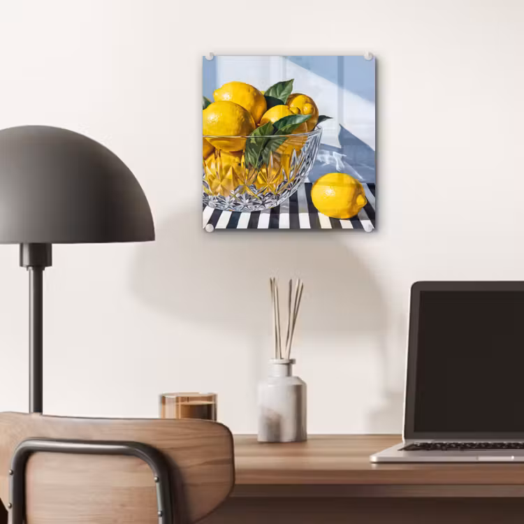 Glas schilderij - Citroenen - Fruit - Geel - Citroenen - Fruit - Geel plexiglas 5mm klein