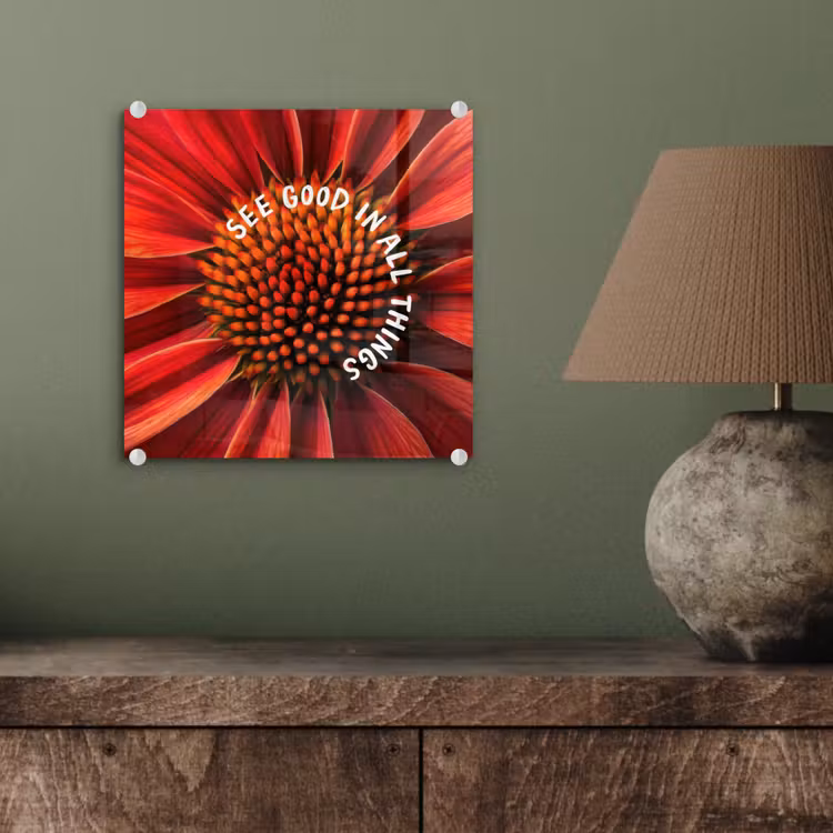 Close up - Bloem - Quote - Rood plexiglas 5mm klein -sfeer3