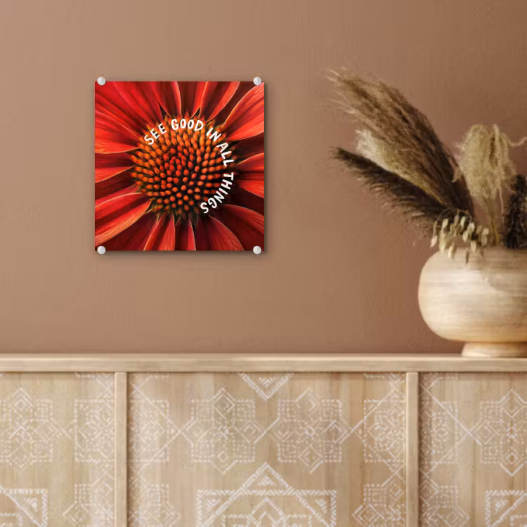 Close up - Bloem - Quote - Rood plexiglas 5mm klein -sfeer5