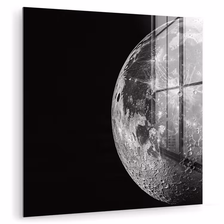 Close-up - Maan - Wit - Textuur plexiglas 5mm klein -zzzproduct_nieuw