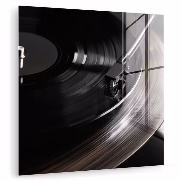 Close-up - Vinylplaat - Platenspeler - Zwart plexiglas 5mm klein -zzzproduct_nieuw