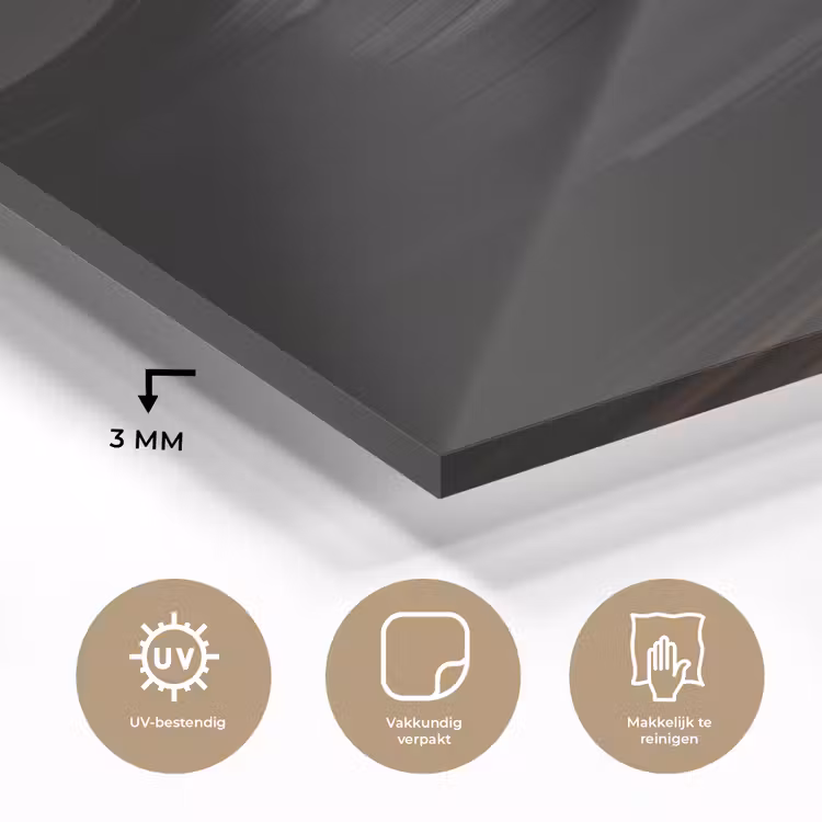 Close-up - Vinylplaat - Platenspeler - Zwart plexiglas 5mm klein -sfeer2