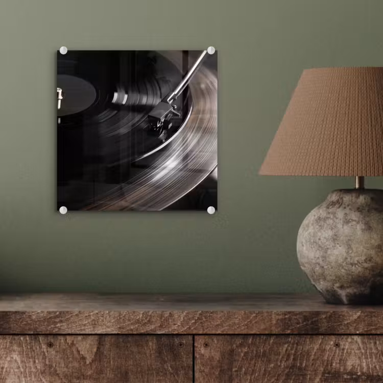 Close-up - Vinylplaat - Platenspeler - Zwart plexiglas 5mm klein -sfeer3