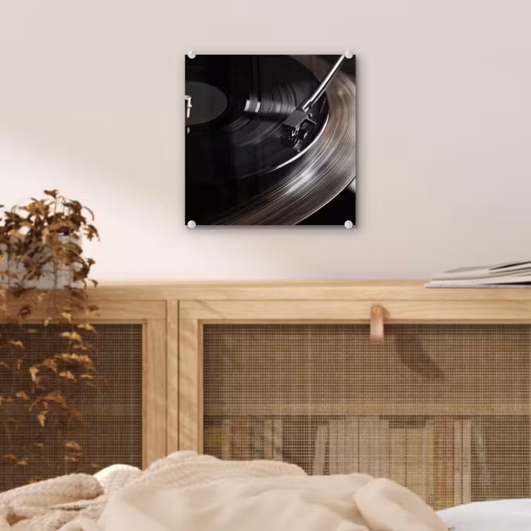 Close-up - Vinylplaat - Platenspeler - Zwart plexiglas 5mm klein -sfeer4