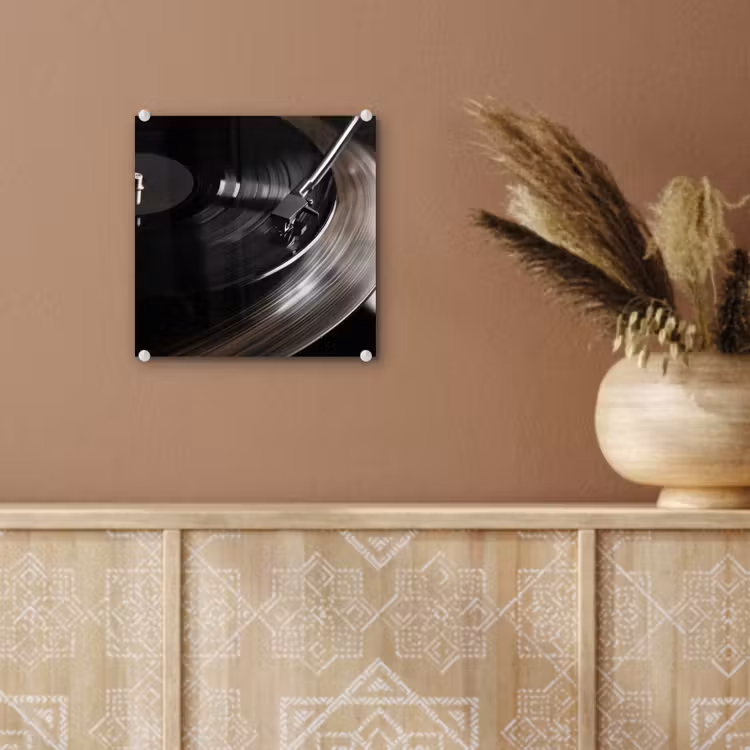 Close-up - Vinylplaat - Platenspeler - Zwart plexiglas 5mm klein -sfeer5