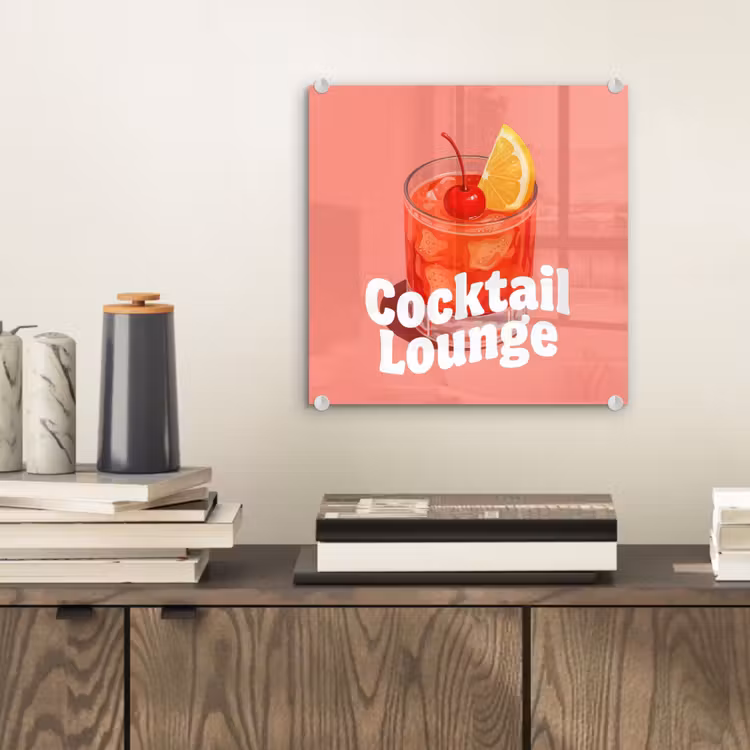 Cocktail Lounge - Glas - Koraal plexiglas 5mm klein -sfeer1