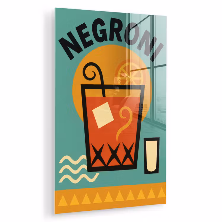 Cocktail - Negroni - Art - Sinaasappel plexiglas 5mm klein -zzzproduct_nieuw